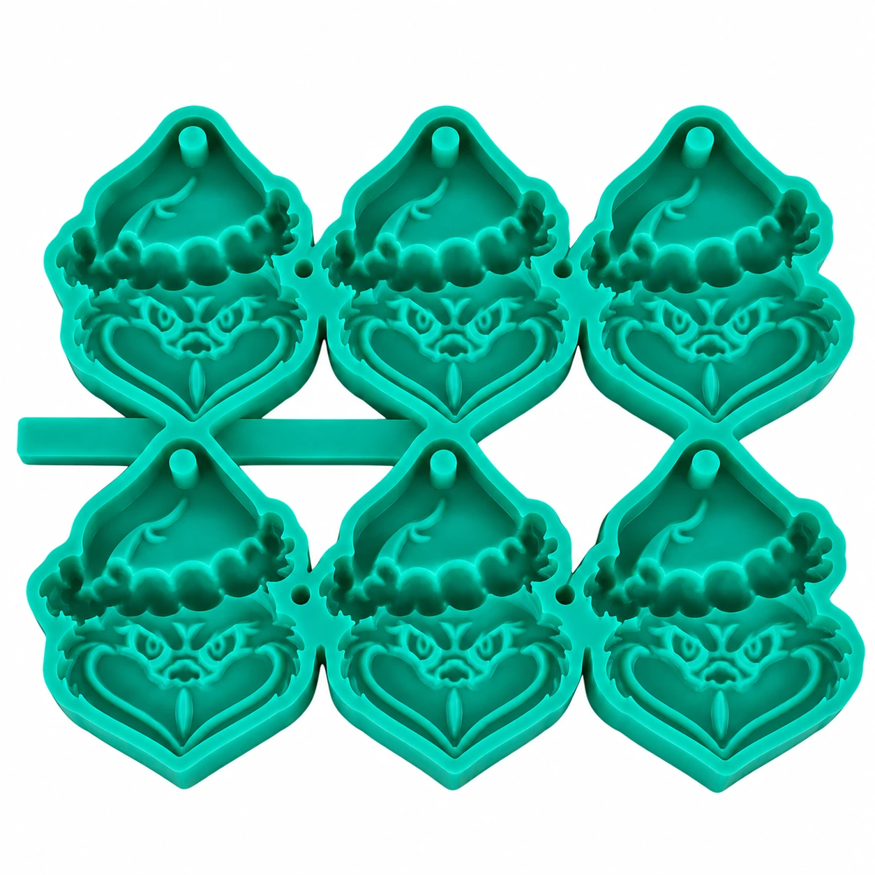 Moule silicone Grinch – 6 empreintes pour suspensions parfumées
