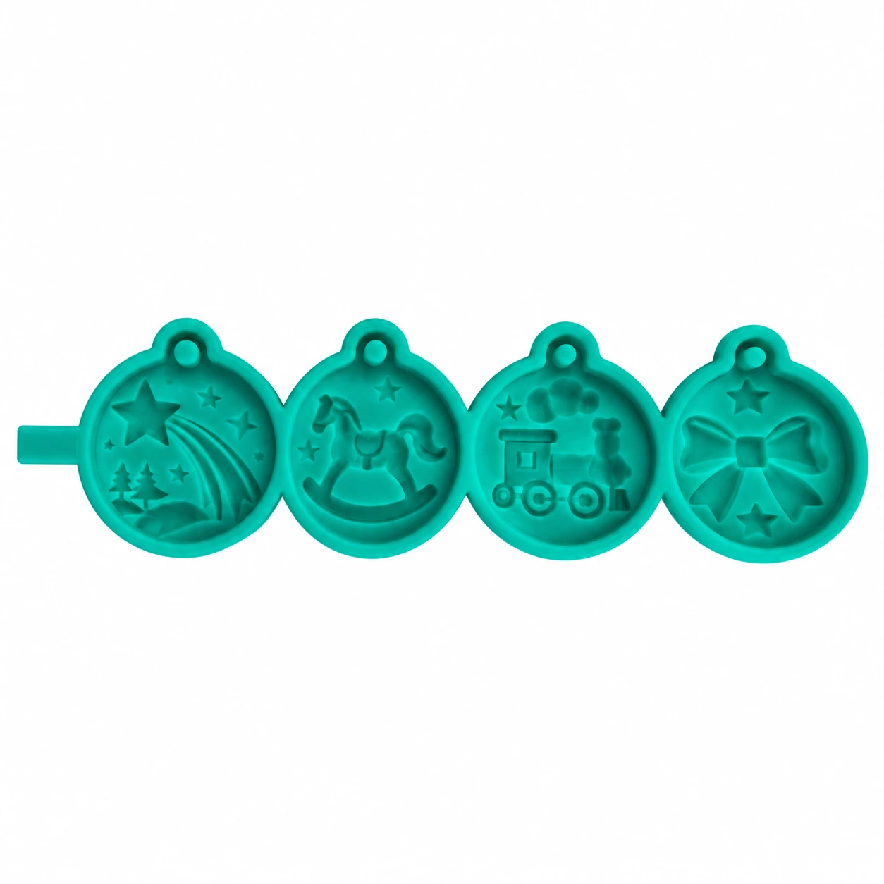 Moule silicone Noël – 4 empreintes différentes pour suspensions parfumées