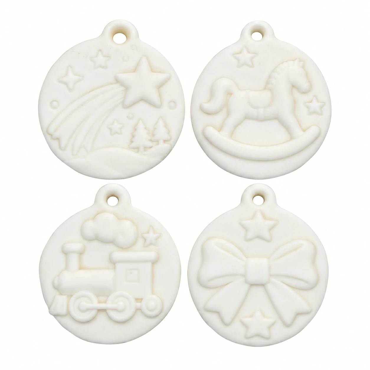 Moule silicone Noël – 4 empreintes différentes pour suspensions parfumées – Image 2